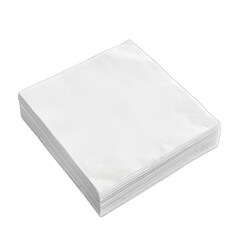 White stack paper napkin isolated on white background