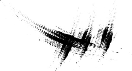 Realistic black texture strokes. Monochrome texture. Paintbrush grunge background, grunge background, Weathered brushed backdrop. Urban brush wall template