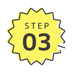 バナーやプレゼン資料デザインに最適！ステップナンバーのアイコン　イラスト素材