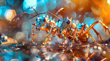 macro ant background with lots of light spots