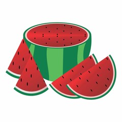 illustration or icon of fresh watermelon