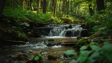 a stream in a forest