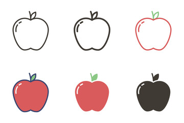 Fresh red apple fruit icon. Vector graphic elements