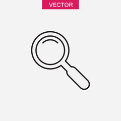 Magnifying glass line icon, vector symbol flat trendy style illustration for web and app..eps