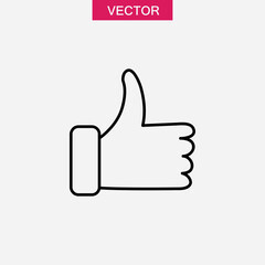 thumbs up line icon, like outline sign flat illustration for web and app on white background..eps