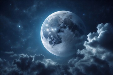 moon over the clouds