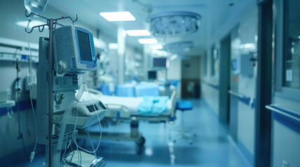 High class private medical expert, minimal hospital room at the background