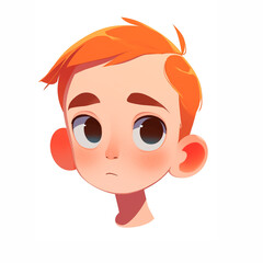cute and cute little boy character design, cool, simple and modern