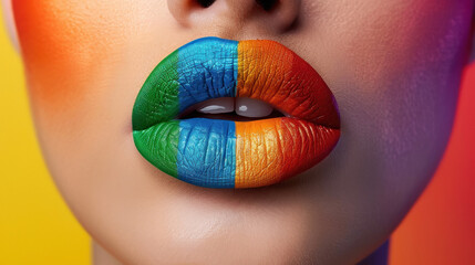 indian women Lips with colored of pride