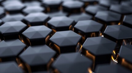 Obraz premium Dark Geometric Textured Hexagonal Pattern