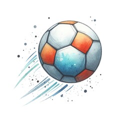 Fototapeta premium Artistic illustration of a soccer ball in watercolor.