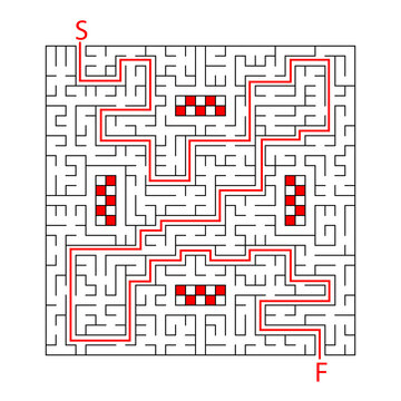 Labyrinth. Logical game for children and adults. Maze vector template isolated on white background.