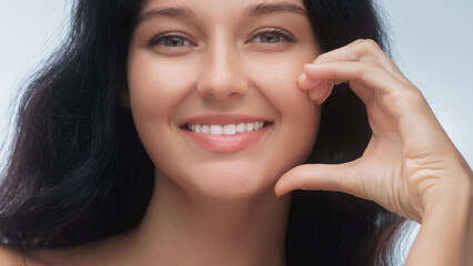 Bright Smile Beauty Woman Showcasing Dental Health