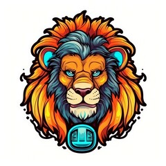Obraz premium Art illustration Character Lion isolated background