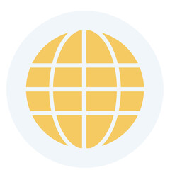 globe icon on round internet button icon