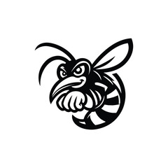 Mosquito Animal Black Silhouette Vector With White Color Background