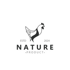 Chicken Farm logo design, animal icon for groceries, butcher shop, farmer market lifestock template