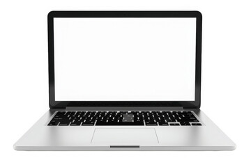 Fototapeta premium A laptop with a black keyboard and a white screen