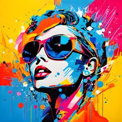 pop art styled music album illustration featuring abstract crayon patterns and erratic lines in random shapes