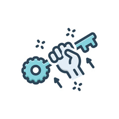 Color illustration icon for successful