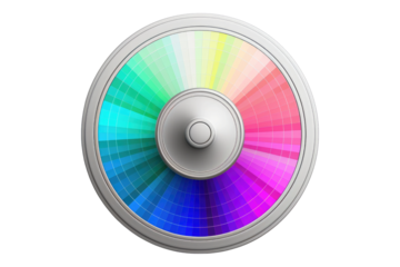 Color picker and color wheel isolated on transparent background