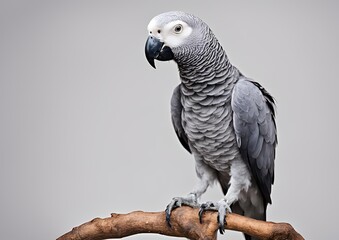 Obraz premium Congo African Grey is standing on a white background.