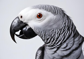 Obraz premium Congo African Grey is standing on a white background.
