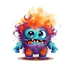 Art illustration Character Cute Monster isolated background