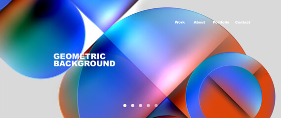 Geometric abstract glassmorphism with circles and squares. Vector Illustration For Wallpaper, Banner, Background, Card, Book Illustration, landing page