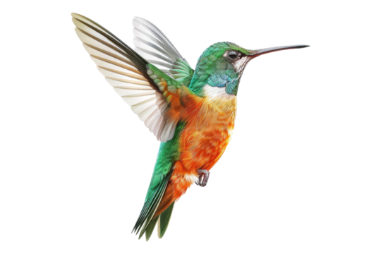 Elegant hummingbird isolated on transparent background
