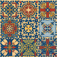 2d vector illustration colorful vintage Seamless hi res Portuguese tiles abstract Artwork
