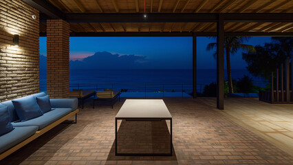 Sophisticated luxury villas with beautiful views and stunning interiors, night view