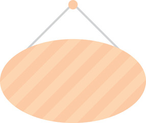 Blank pastel colored hanging sign. Flat design illustration.