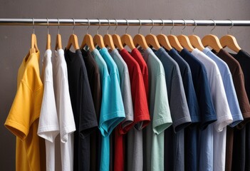 Obraz premium The colors of the T-shirts are vibrant and eye-catching