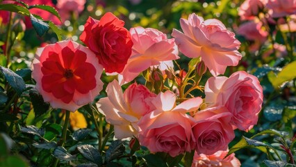 Obraz premium Serene Red Roses with Sparkling Water Drops