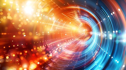 Obraz premium Abstract radial tech urban light fractal background
