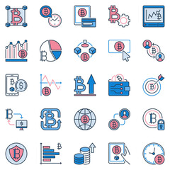 Bitcoin exchange sign vector Crypto P2P concept colored icon or design element