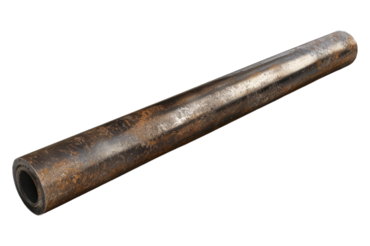 Metal pipe isolated on transparent background