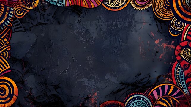 Vibrant African Inspired Decorative Border Design for Black History Month