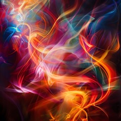 Obraz premium Abstract painting. Colorful smoke.