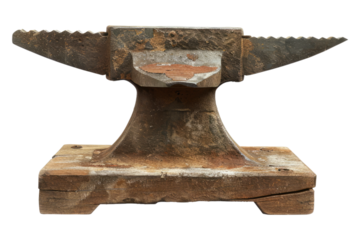 Old anvil isolated on transparent background