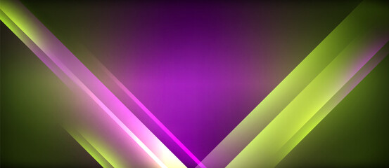 Fototapeta premium Neon glowing circle rays, light round lines in the dark, planet style neon wave lines. Energetic electric concept design for wallpaper, banner, background