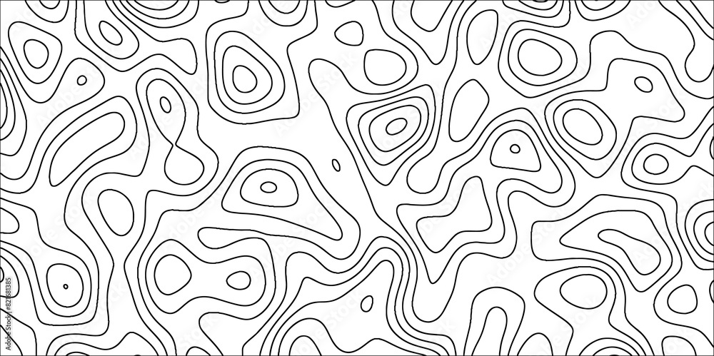 Fototapete topographic map background with geographic line. line topography map contour background, geographic 