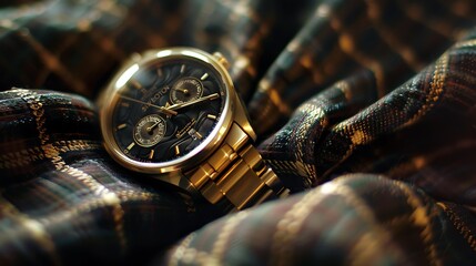 Cloth as a background beautiful watch