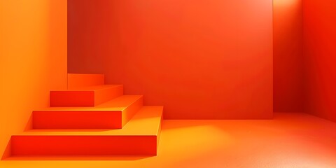 Obraz premium Bright Orange Gradient Backdrop for Fun and Playful Product Presentations with Clean Copy Space