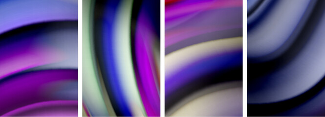 Rainbow style fluid color wave line background poster set. Vector Illustration For Wallpaper, Banner, Background, Card, Book Illustration, landing page