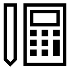 Pencil and Calculator line icon UI