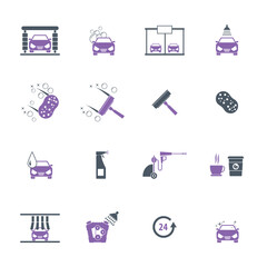 Car wash vector icon set  