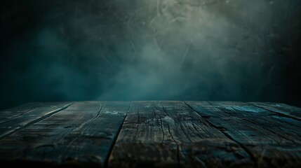Dark abstract background with rustic wooden table for a decoration concept - Powered by Adobe