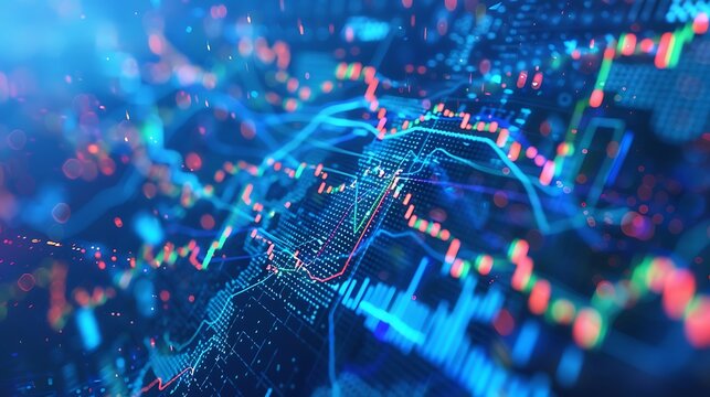 Data technology computer generated digital currency and exchange stock chart for finance and economy display